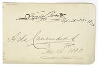 Autograph of Edwin Booth and Ada Cavendish