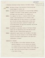 Resolution concerning the Negro students of the Woman's College